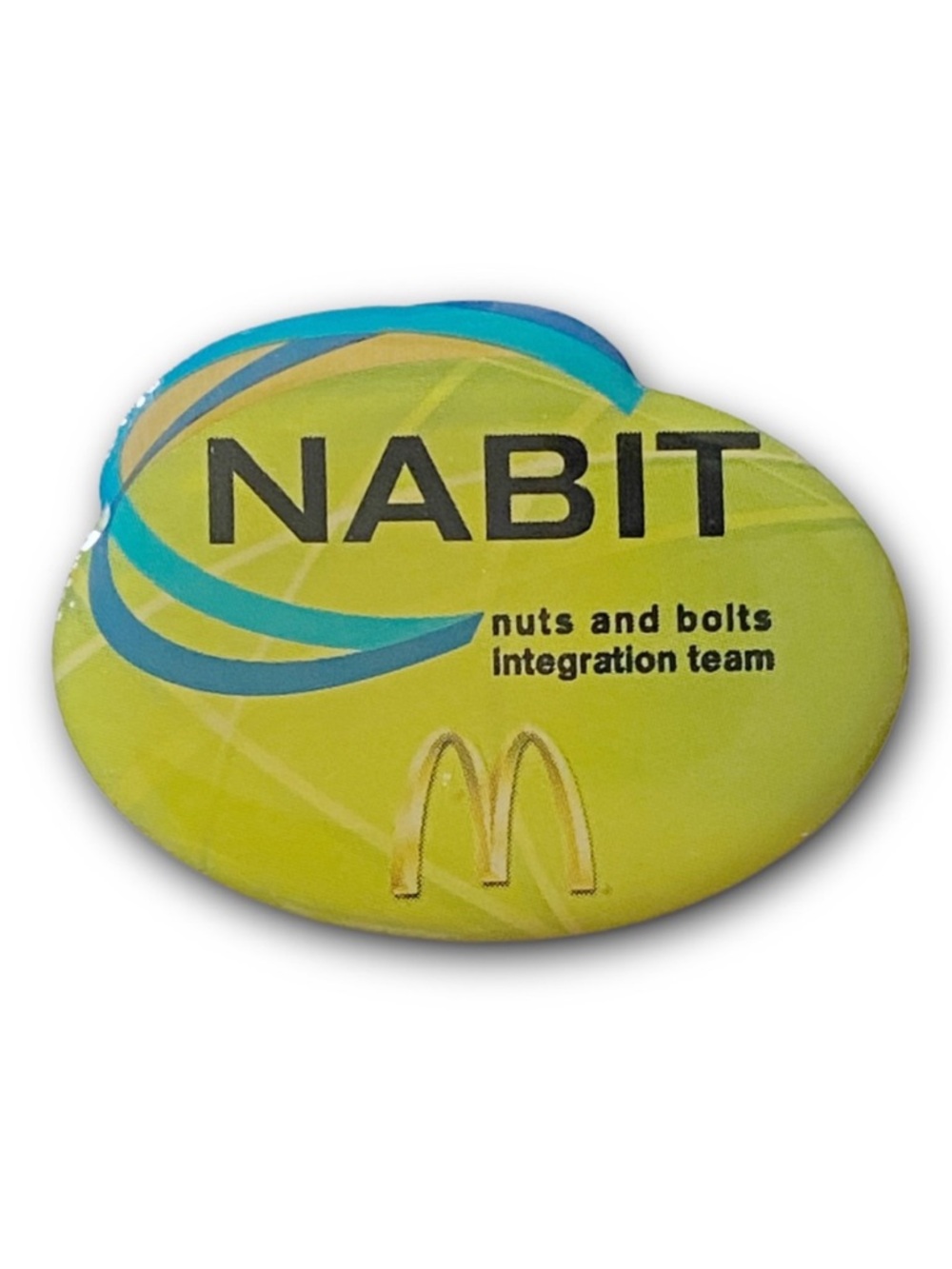 McDonald’s Pin NABIT Nuts and Bolts Integration Team Lime Green Metal Lapel Pin